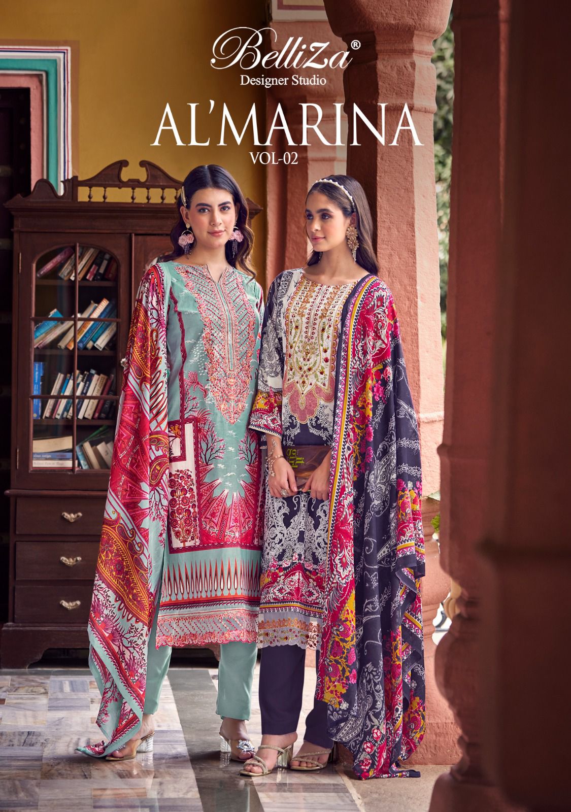 Al Marina Vol 2 Belliza Designer Studio Cotton Karachi Salwar Suits Supplier India