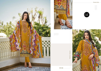 Al Marina Vol 3 Belliza Designer Studio Cotton Karachi Salwar Suits Exporter