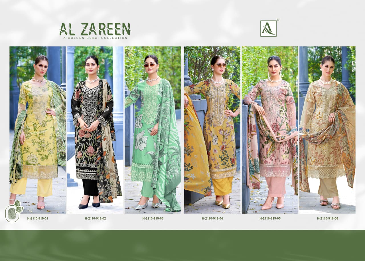 Al Zareen Alok Cambric Cotton Karachi Salwar Suits Supplier India