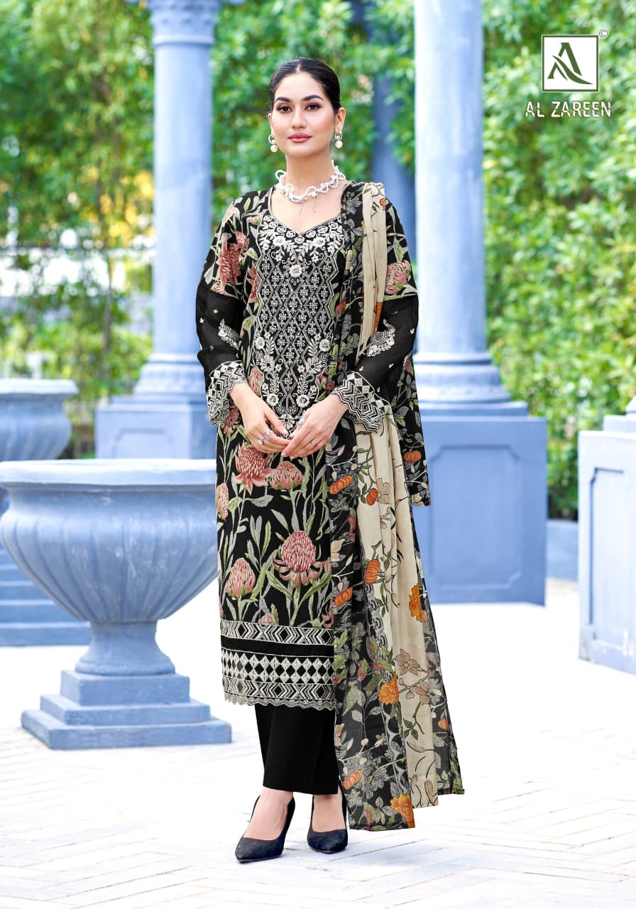 Al Zareen Alok Cambric Cotton Karachi Salwar Suits Supplier India