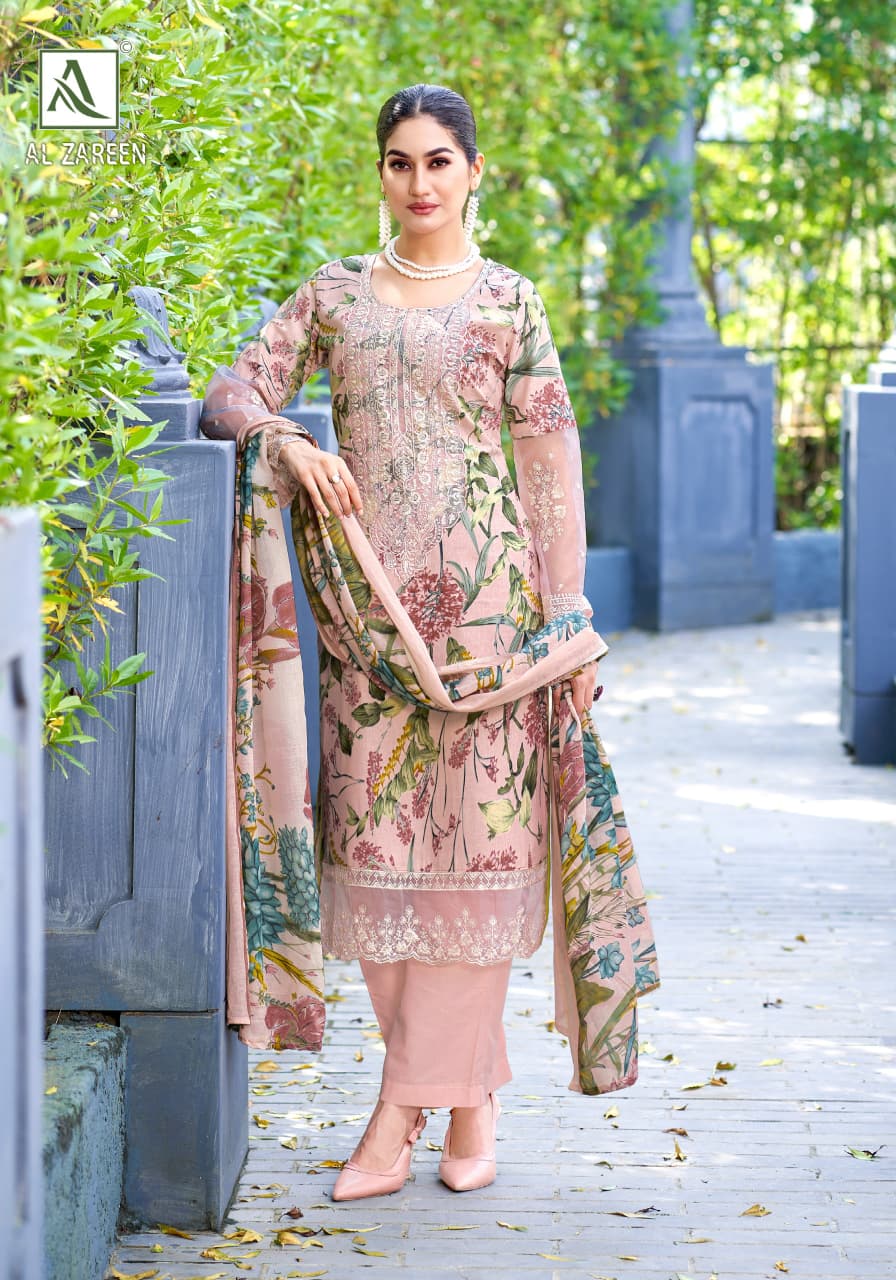 Al Zareen Alok Cambric Cotton Karachi Salwar Suits Supplier India