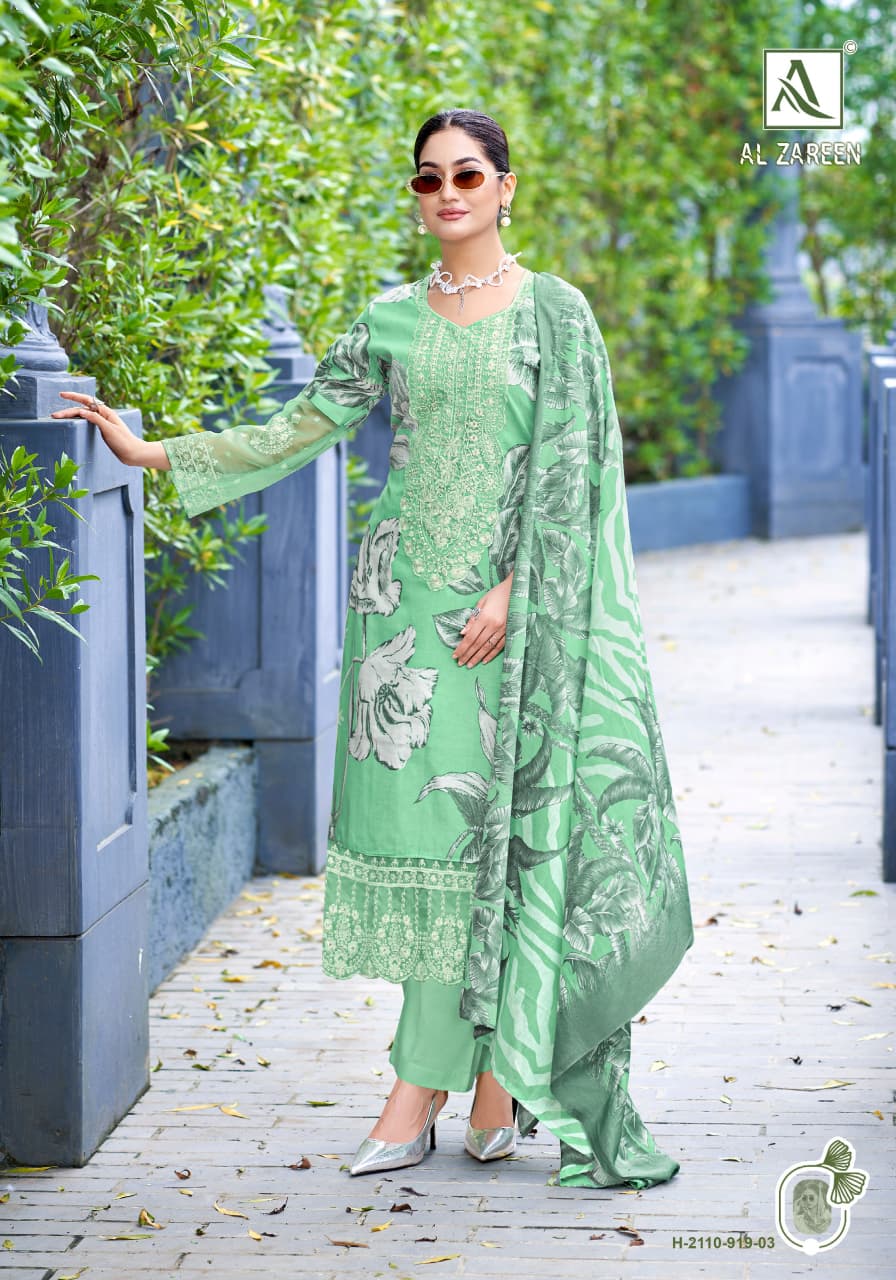 Al Zareen Alok Cambric Cotton Karachi Salwar Suits Supplier India