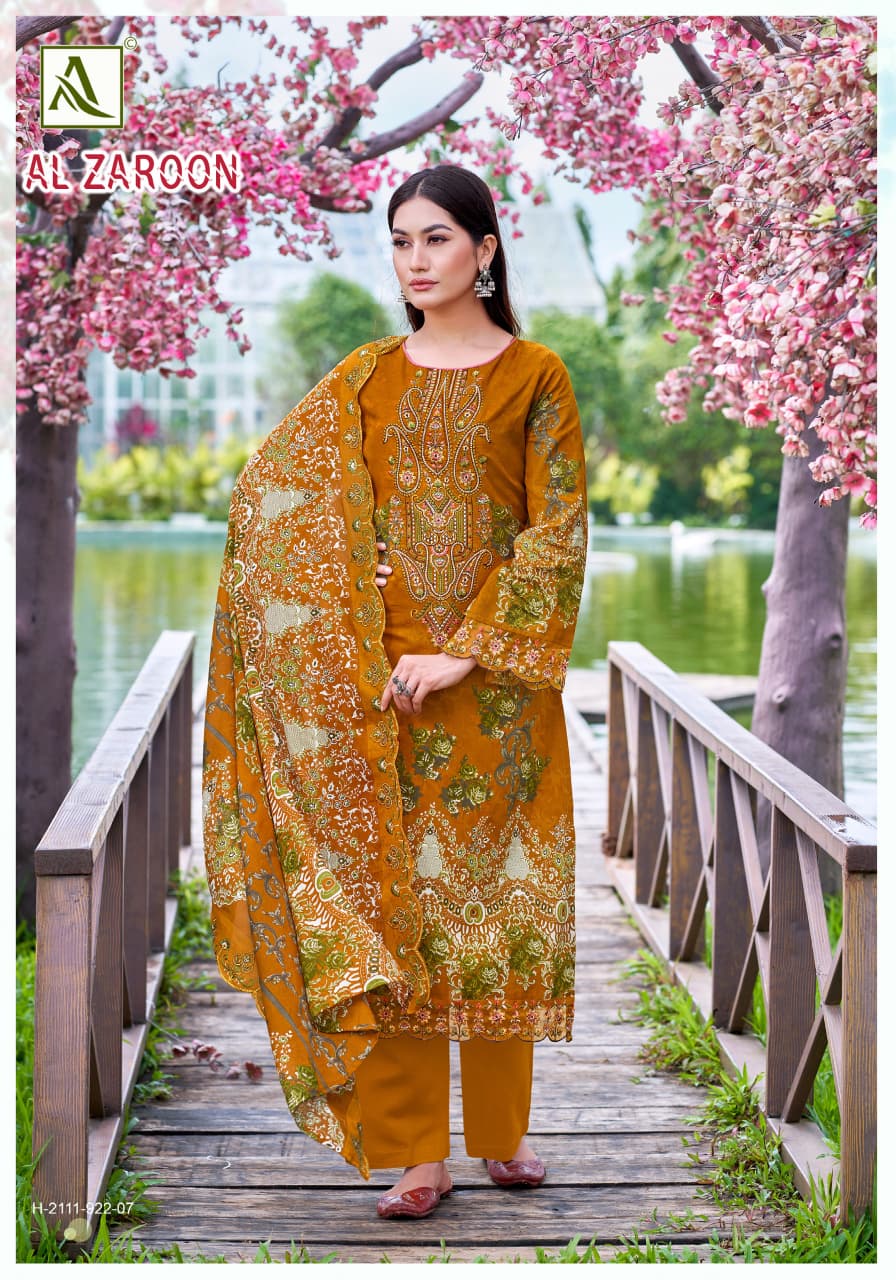 Al Zaroon Alok Cotton Cambric Karachi Salwar Suits Manufacturer Ahmedabad