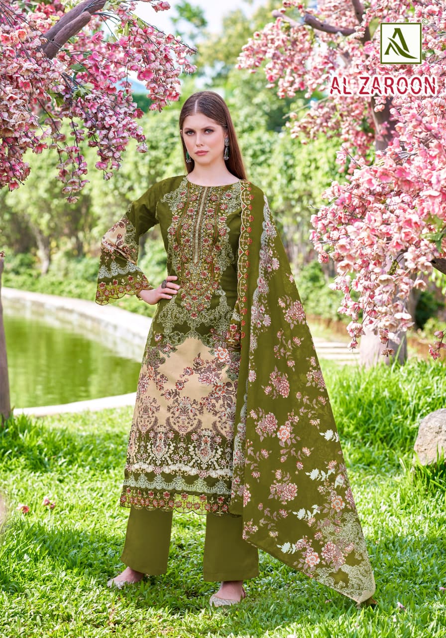 Al Zaroon Alok Cotton Cambric Karachi Salwar Suits Manufacturer Ahmedabad