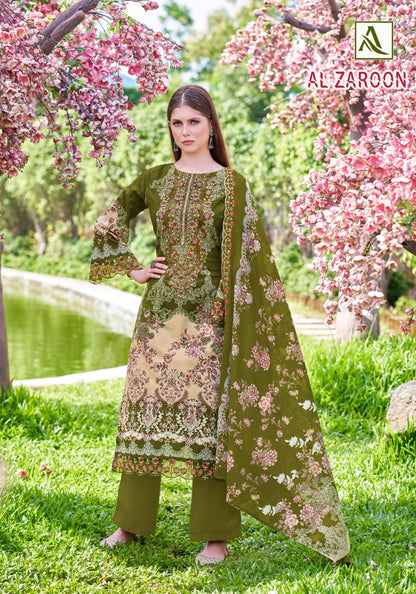Al Zaroon Alok Cotton Cambric Karachi Salwar Suits Manufacturer Ahmedabad