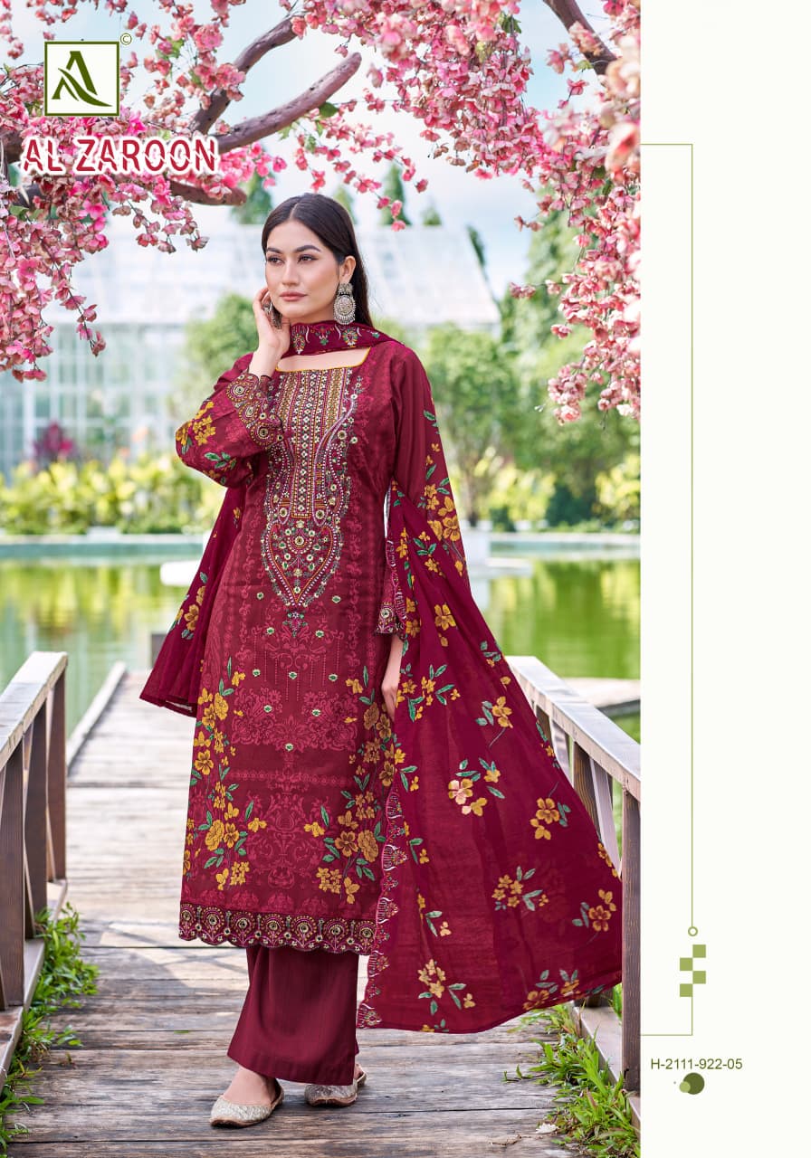Al Zaroon Alok Cotton Cambric Karachi Salwar Suits Manufacturer Ahmedabad