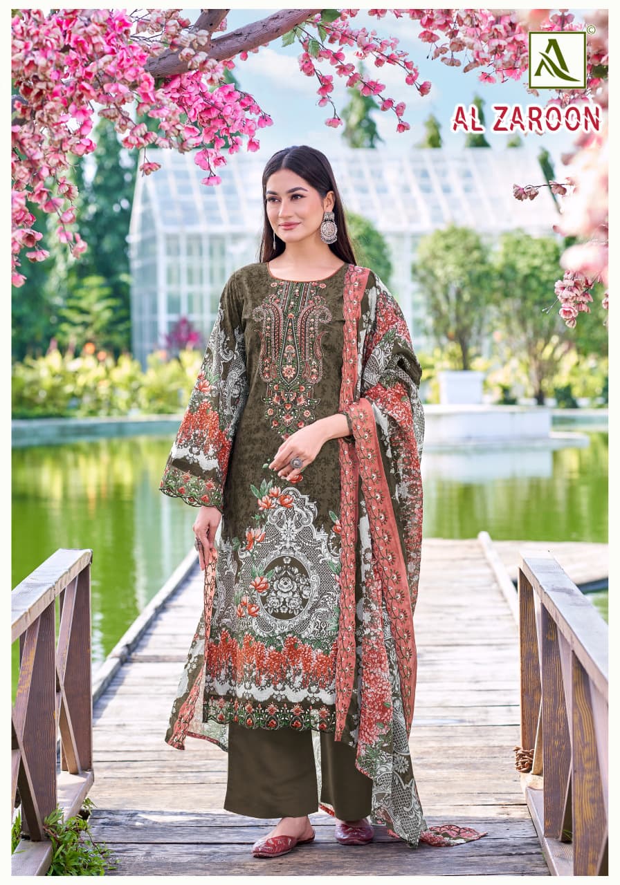 Al Zaroon Alok Cotton Cambric Karachi Salwar Suits Manufacturer Ahmedabad