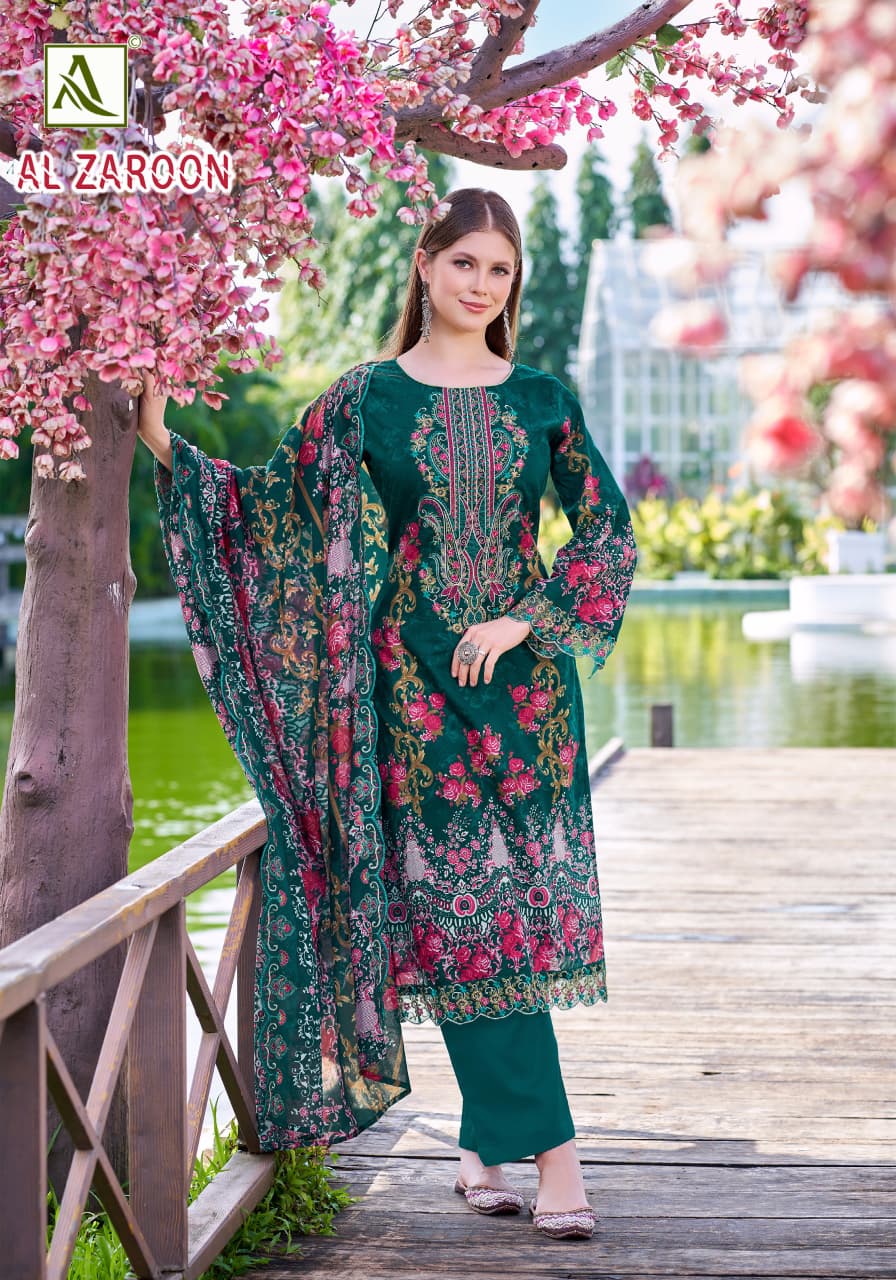 Al Zaroon Alok Cotton Cambric Karachi Salwar Suits Manufacturer Ahmedabad