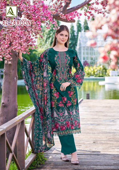 Al Zaroon Alok Cotton Cambric Karachi Salwar Suits Manufacturer Ahmedabad