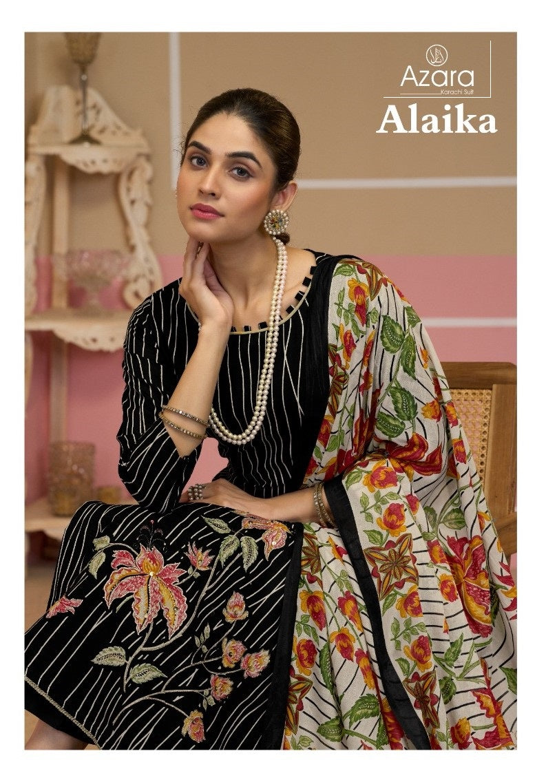 Alaika Radhika Fashion Azara Lawn Cotton Karachi Salwar Suits Exporter Gujarat