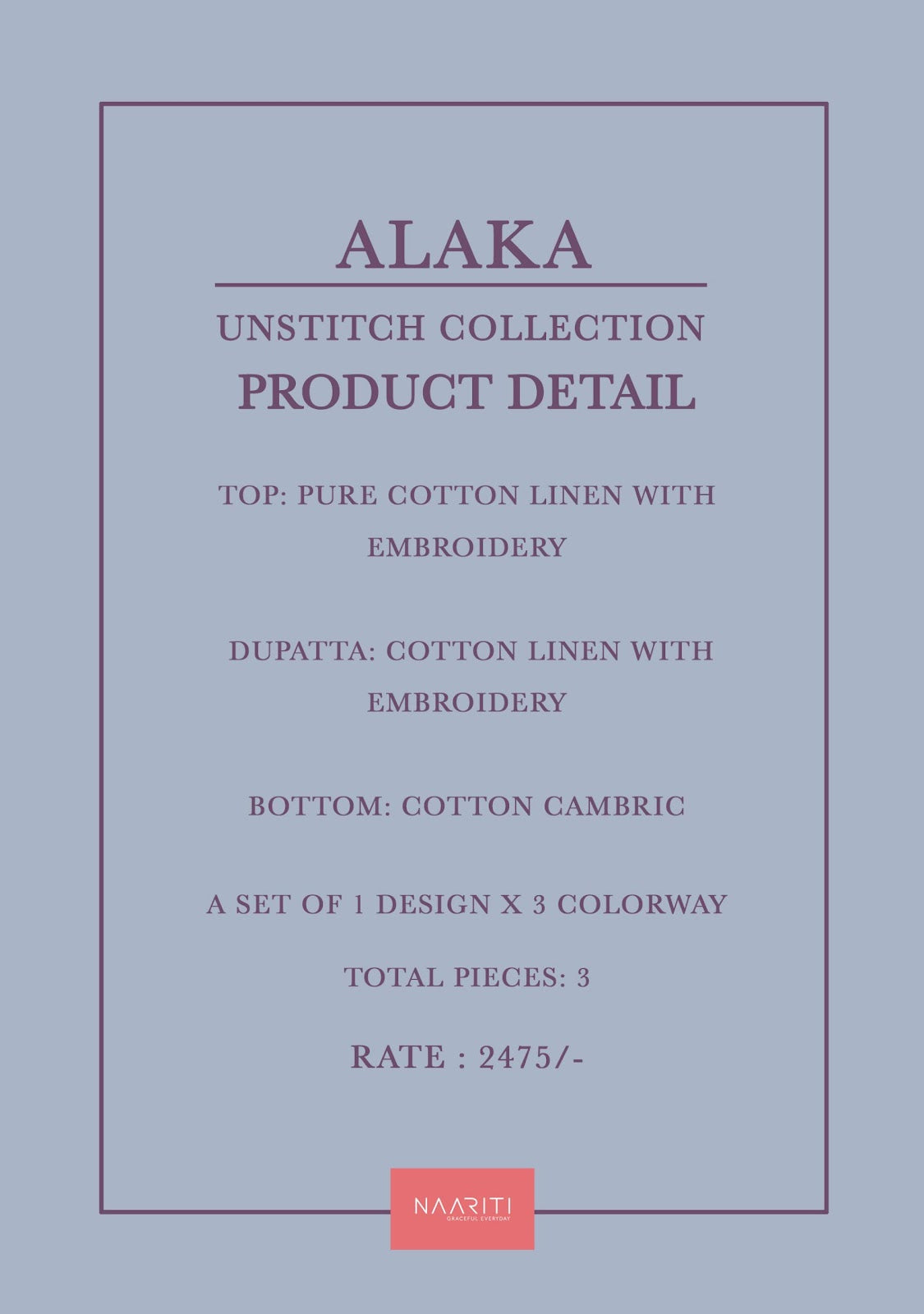 Alaka Naariti Cotton Linen Pant Style Suits Manufacturer Ahmedabad