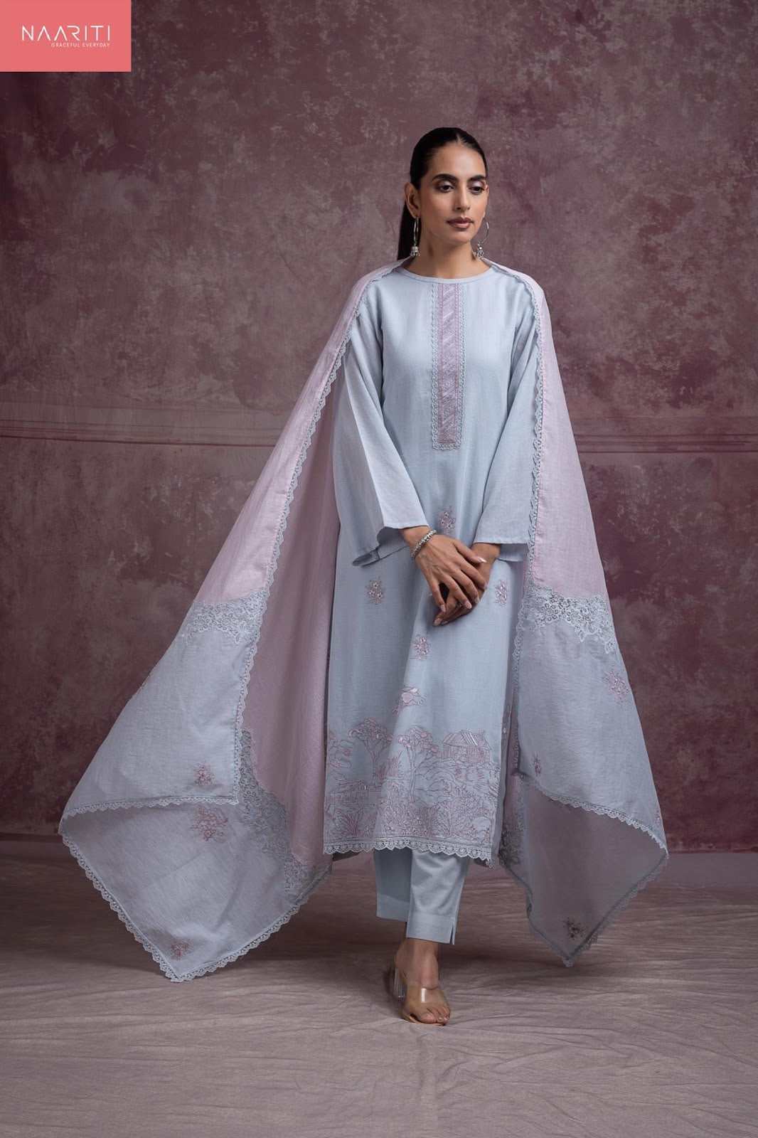 Alaka Naariti Cotton Linen Pant Style Suits Manufacturer Ahmedabad