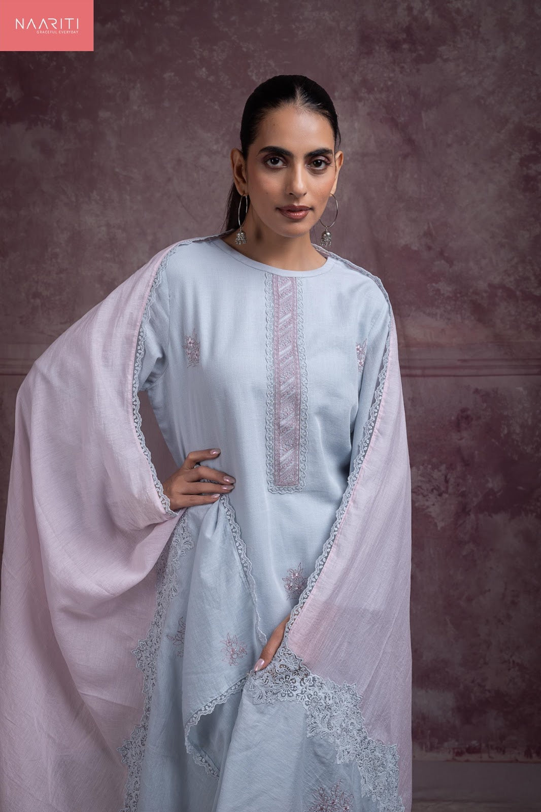 Alaka Naariti Cotton Linen Pant Style Suits Manufacturer Ahmedabad