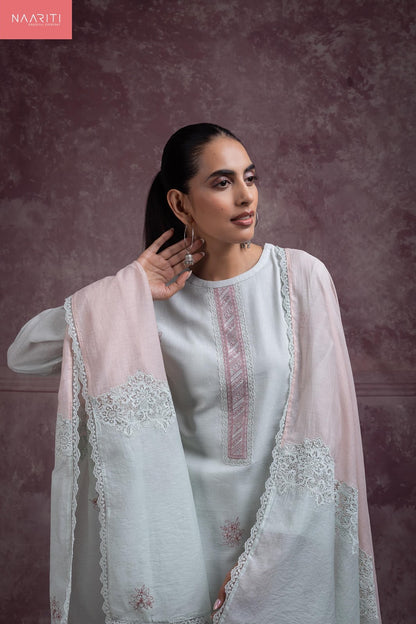 Alaka Naariti Cotton Linen Pant Style Suits Manufacturer Ahmedabad