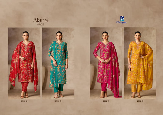 Alana Vol 2 Sargam Prints Viscose Modal Pant Style Suits Wholesaler India