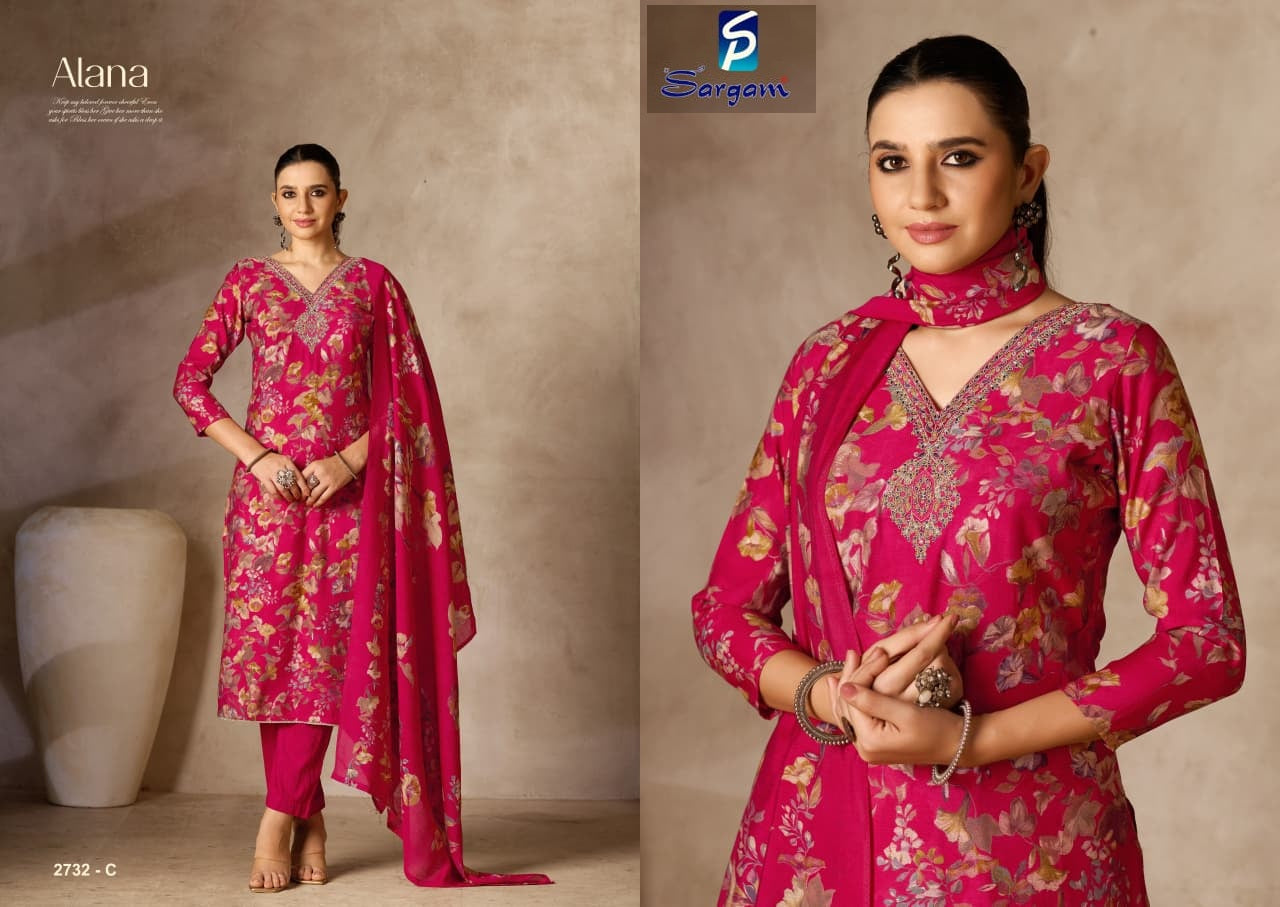 Alana Vol 2 Sargam Prints Viscose Modal Pant Style Suits Wholesaler India
