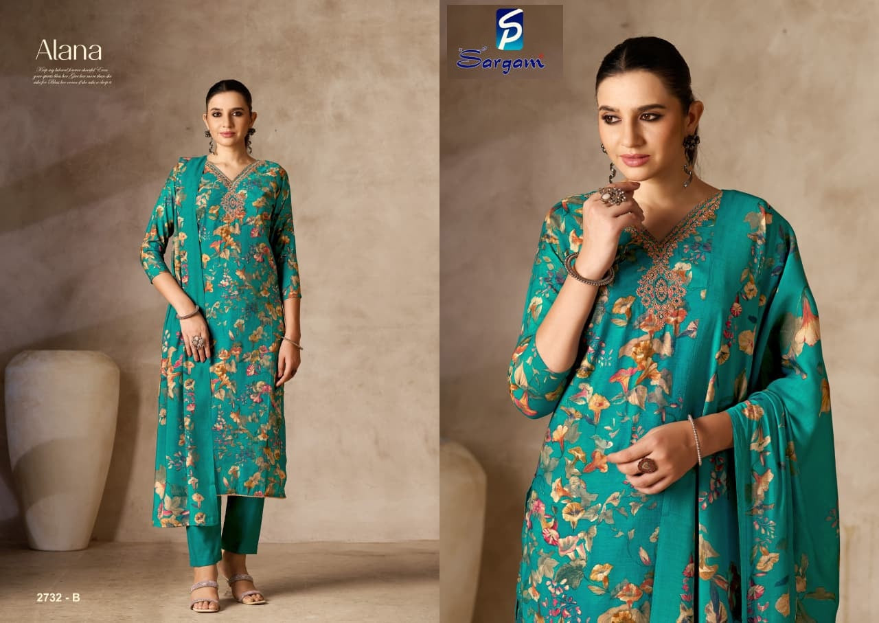 Alana Vol 2 Sargam Prints Viscose Modal Pant Style Suits Wholesaler India