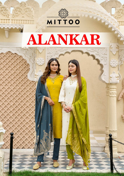 Alankar Mittoo Viscose Weaving Readymade Pant Style Suits Wholesaler India