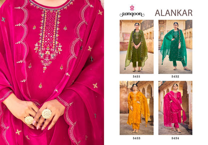 Alankar Rangoon Burberry Silk Readymade Pant Style Suits Exporter Gujarat