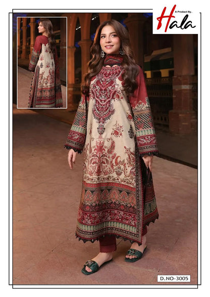 Alara Vol 3 Luxury Heavy Cotton Collection Hala Lawn Karachi Salwar Suits Exporter Ahmedabad