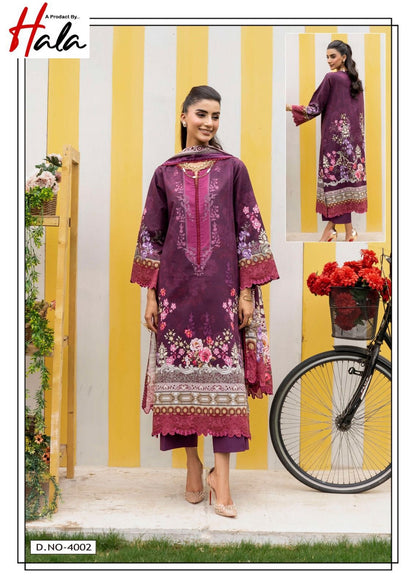 Alara Vol 4 Luxury Heavy Cotton Collection Hala Karachi Salwar Suits Wholesaler
