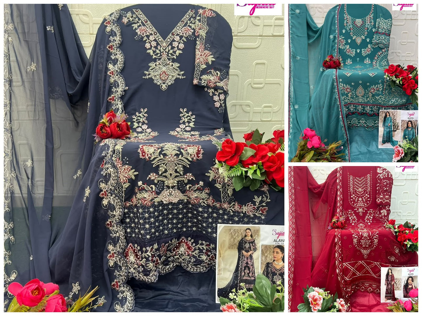 Alaya Vol 14 Sajida Georgette Pakistani Salwar Suits Manufacturer Ahmedabad