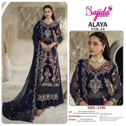 Alaya Vol 14 Sajida Georgette Pakistani Salwar Suits Manufacturer Ahmedabad
