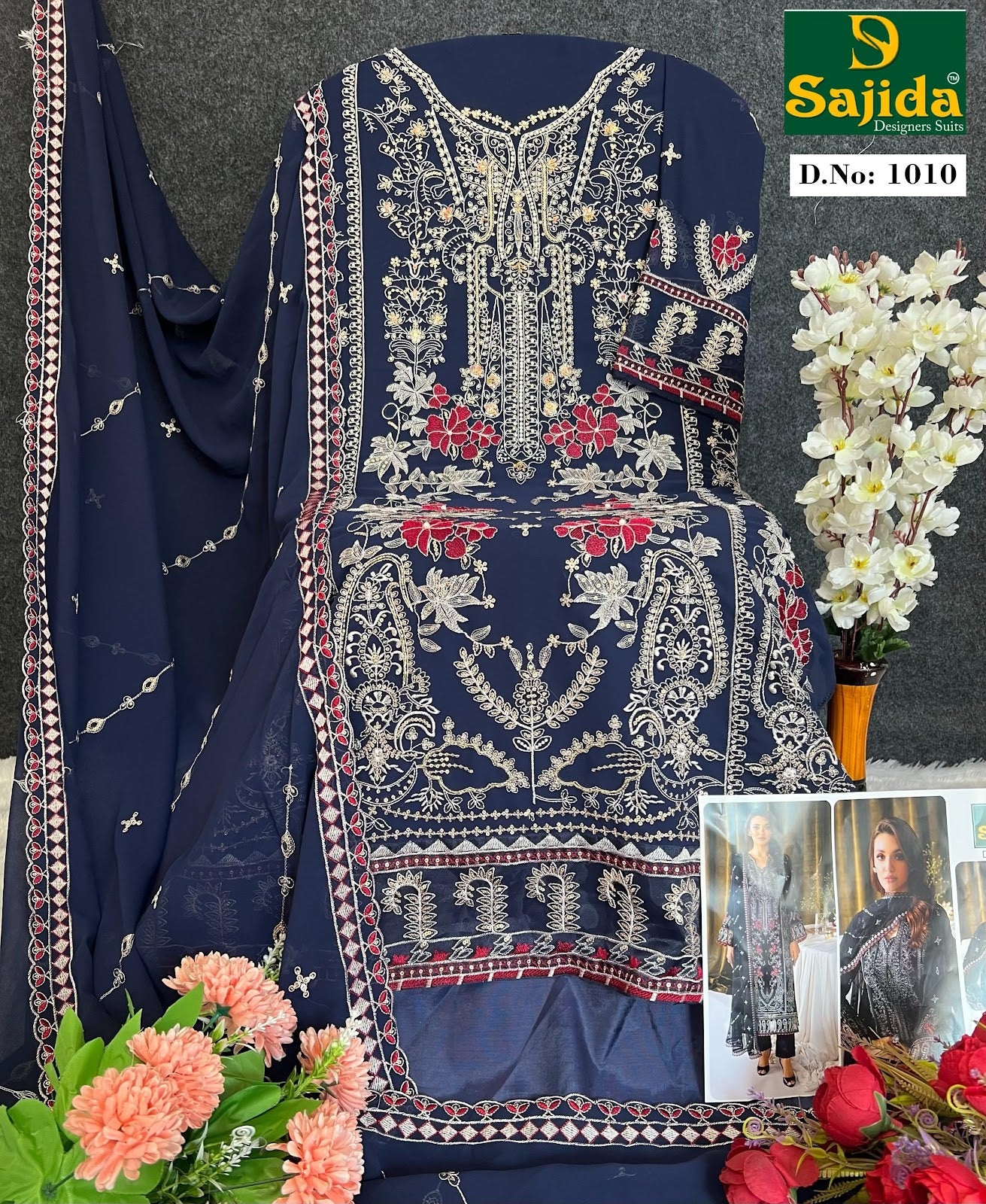Alaya Vol 1 Sajida Georgette Pakistani Salwar Suits Wholesaler Gujarat
