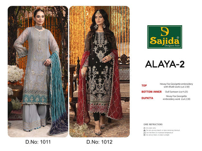 Alaya Vol 2 Sajida Georgette Pakistani Salwar Suits Wholesaler Gujarat