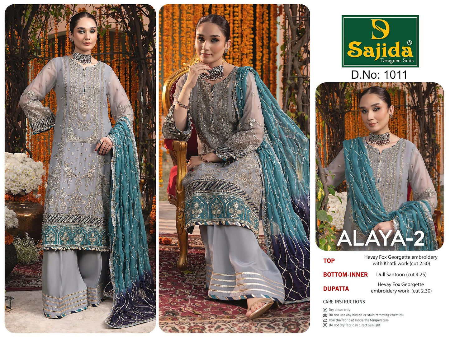 Alaya Vol 2 Sajida Georgette Pakistani Salwar Suits Wholesaler Gujarat
