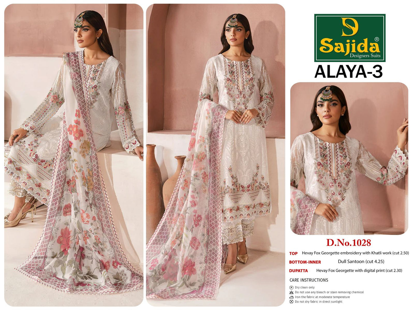 Alaya Vol 3 Sajida Georgette Pakistani Salwar Suits Manufacturer Ahmedabad