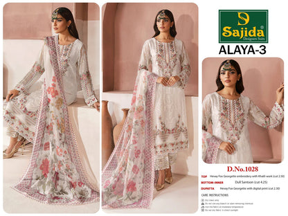Alaya Vol 3 Sajida Georgette Pakistani Salwar Suits Manufacturer Ahmedabad