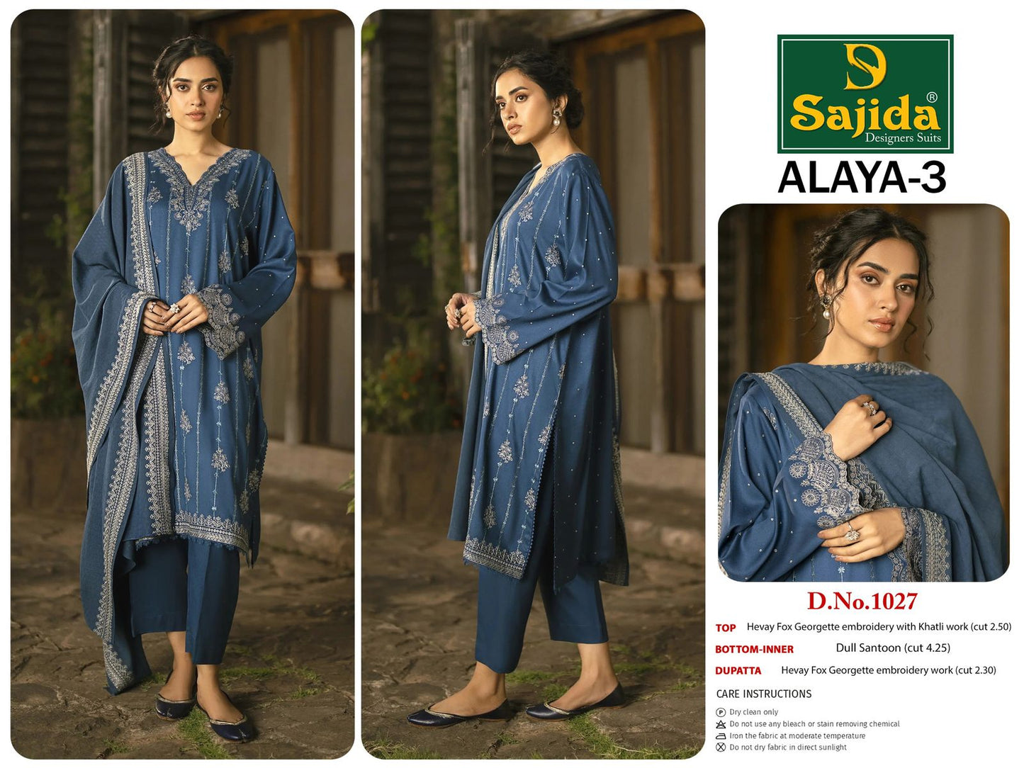 Alaya Vol 3 Sajida Georgette Pakistani Salwar Suits Manufacturer Ahmedabad