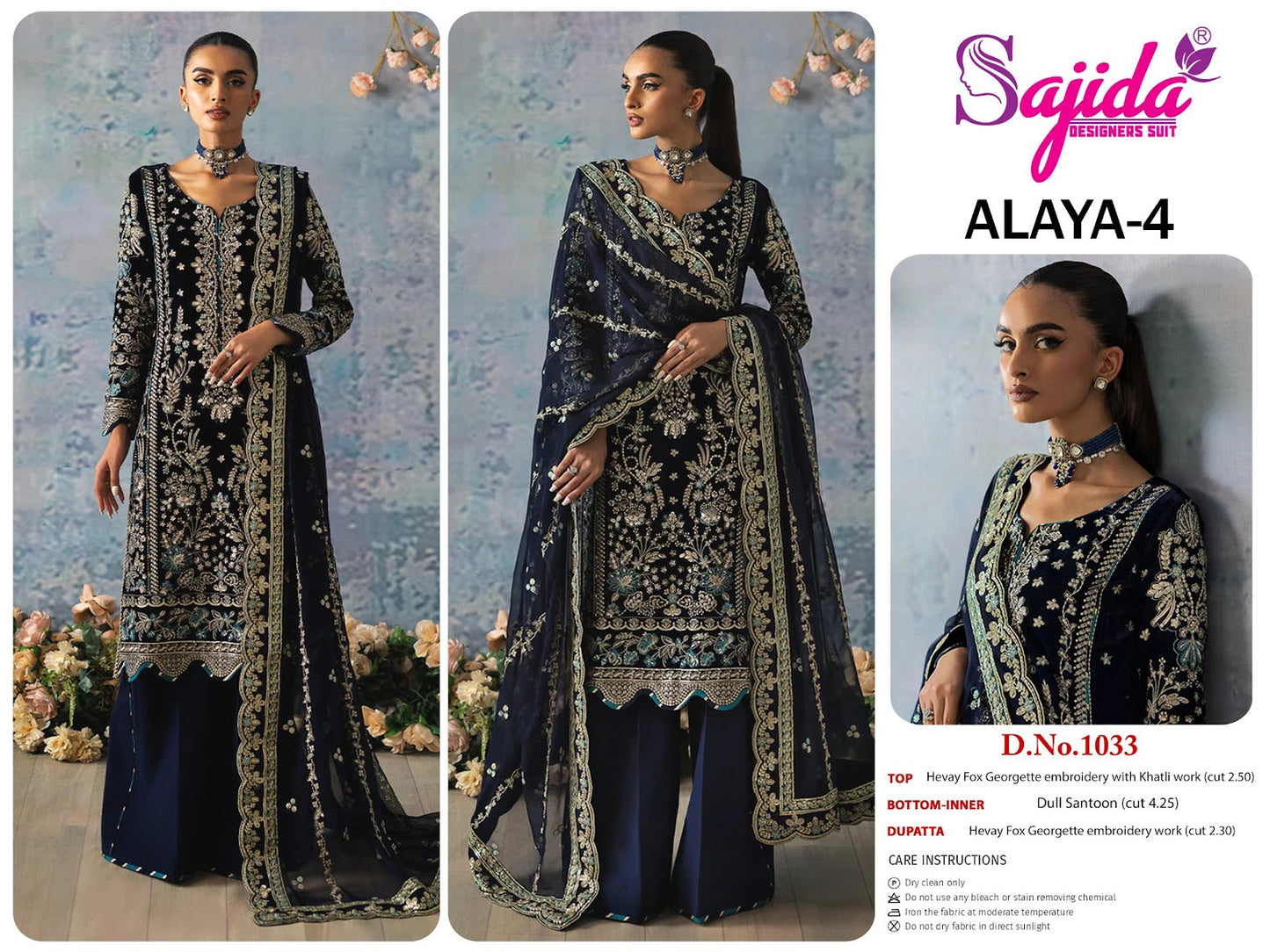 Alaya Vol 4 Sajida Georgette Pakistani Salwar Suits Exporter India
