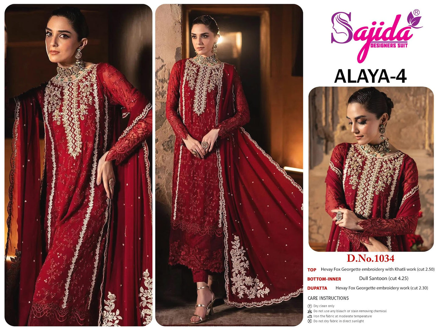 Alaya Vol 4 Sajida Georgette Pakistani Salwar Suits Exporter India