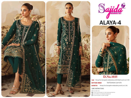 Alaya Vol 4 Sajida Georgette Pakistani Salwar Suits Exporter India