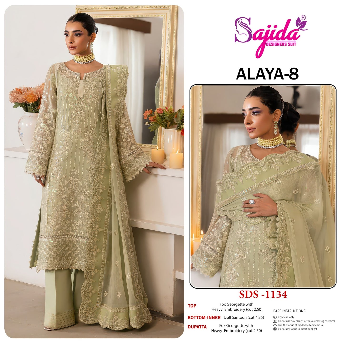 Alaya Vol 8 Sajida Georgette Pakistani Salwar Suits Manufacturer Gujarat