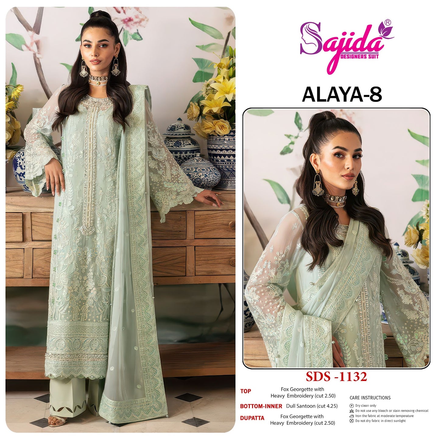 Alaya Vol 8 Sajida Georgette Pakistani Salwar Suits Manufacturer Gujarat