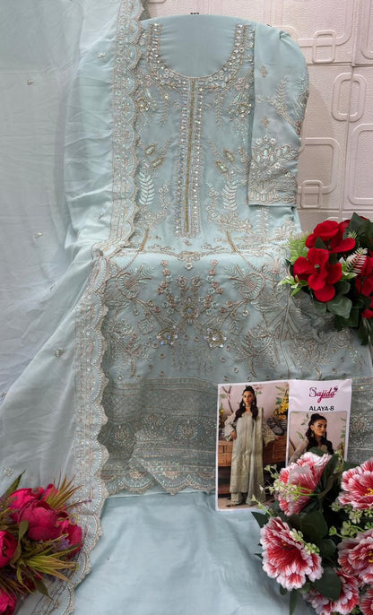 Alaya Vol 8 Sajida Georgette Pakistani Salwar Suits Manufacturer Gujarat
