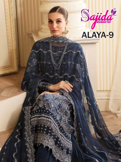 Alaya Vol 9 Sajida Georgette Pakistani Salwar Suits Manufacturer Gujarat
