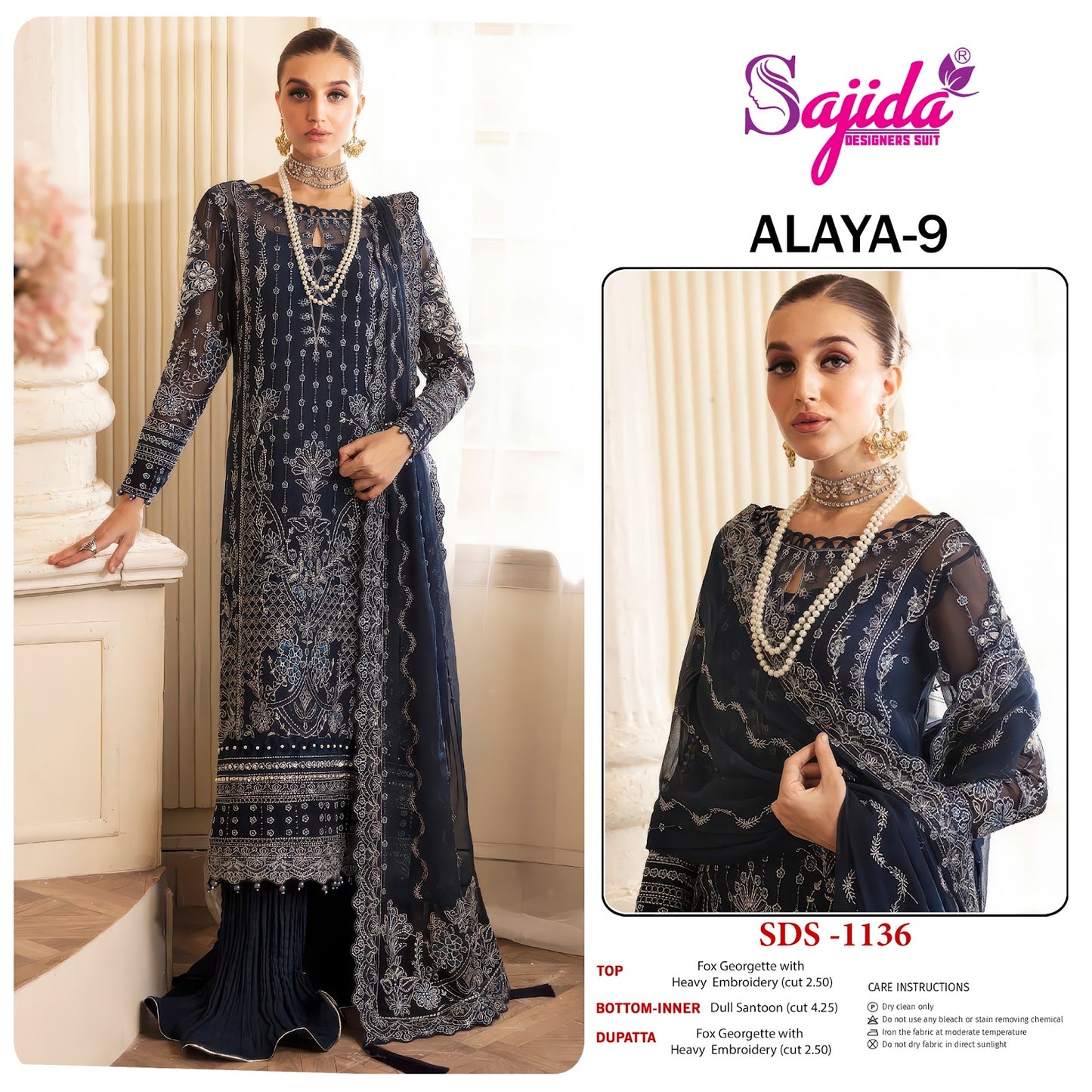 Alaya Vol 9 Sajida Georgette Pakistani Salwar Suits Manufacturer Gujarat