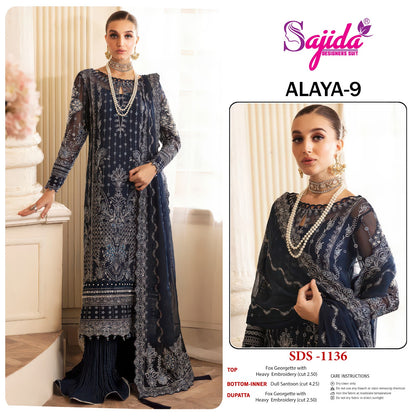 Alaya Vol 9 Sajida Georgette Pakistani Salwar Suits Manufacturer Gujarat