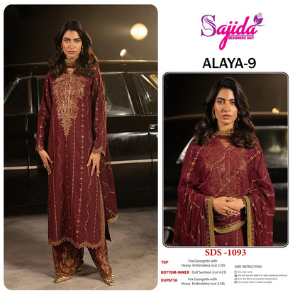 Alaya Vol 9 Sajida Georgette Pakistani Salwar Suits Manufacturer Gujarat