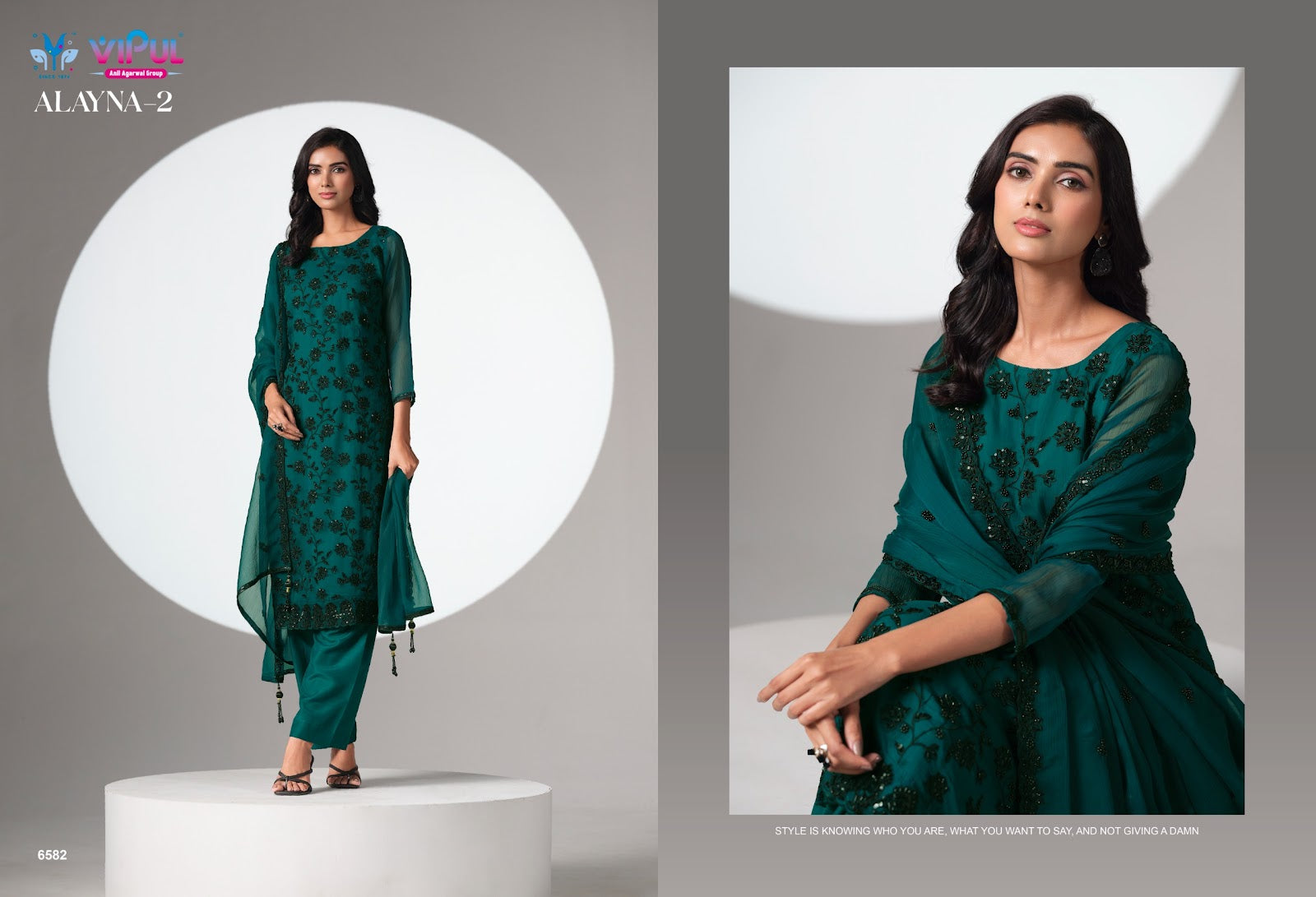 Alayna Vol 2 Vipul Chiffon Pant Style Suits Wholesaler India