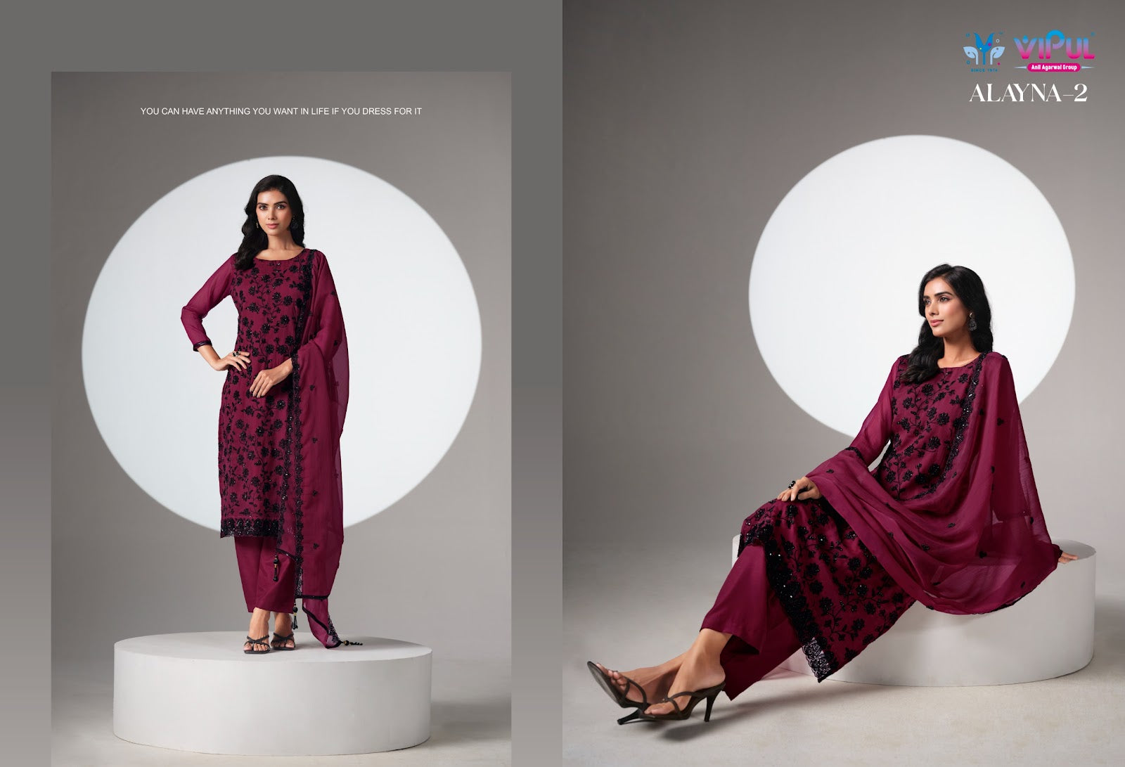 Alayna Vol 2 Vipul Chiffon Pant Style Suits Wholesaler India
