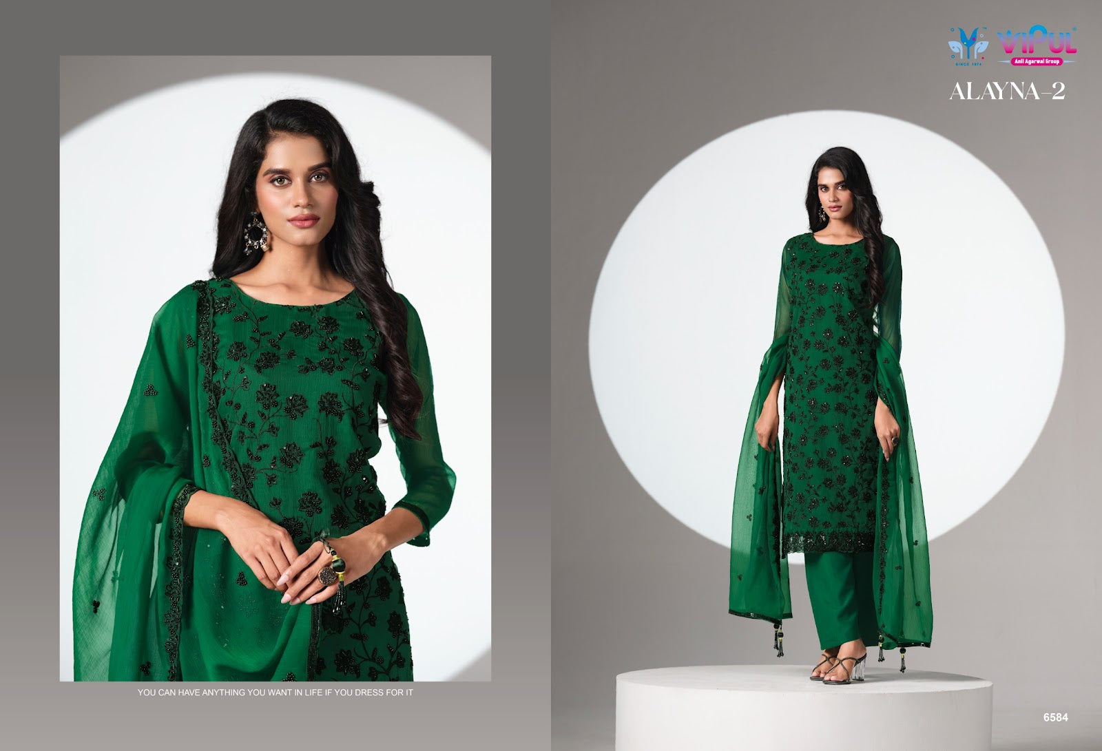 Alayna Vol 2 Vipul Chiffon Pant Style Suits Wholesaler India