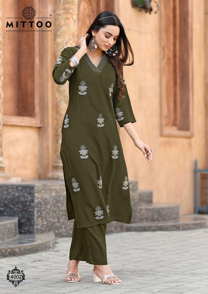 Albela Mittoo Rayon Kurti Plazzo Set Wholesale Price