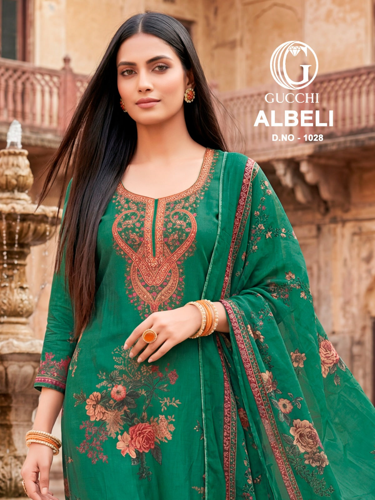 Albeli 1028 Gucchi Viscose Muslin Pant Style Suits Wholesale Price