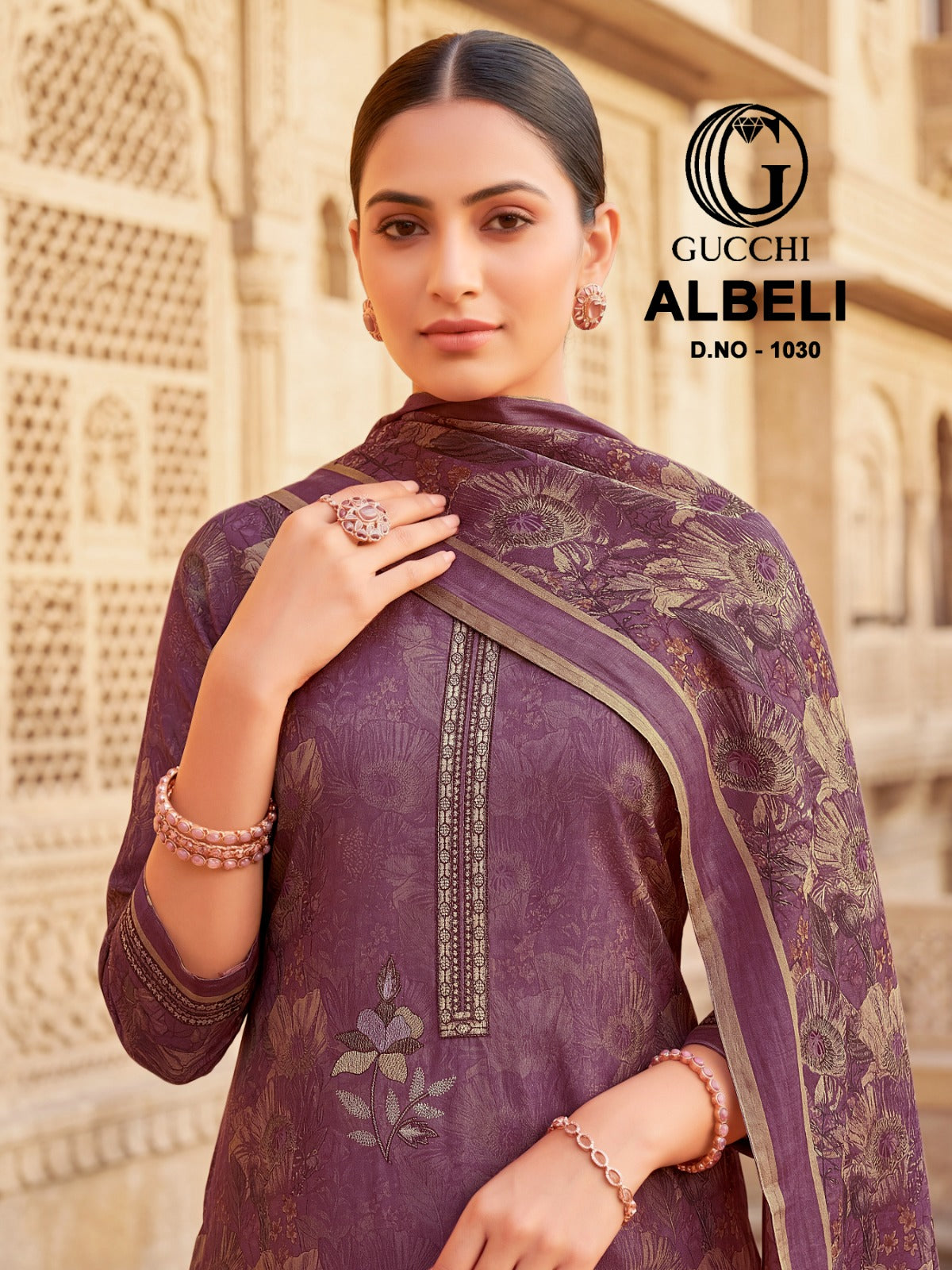 Albeli 1030 Gucchi Viscose Muslin Pant Style Suits Exporter