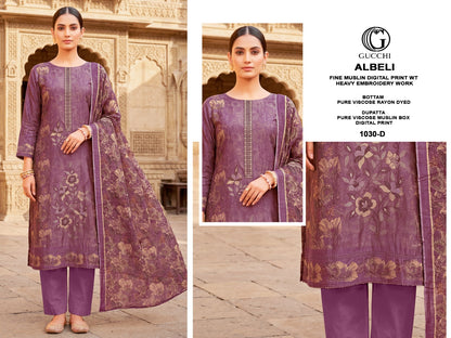 Albeli 1030 Gucchi Viscose Muslin Pant Style Suits Exporter